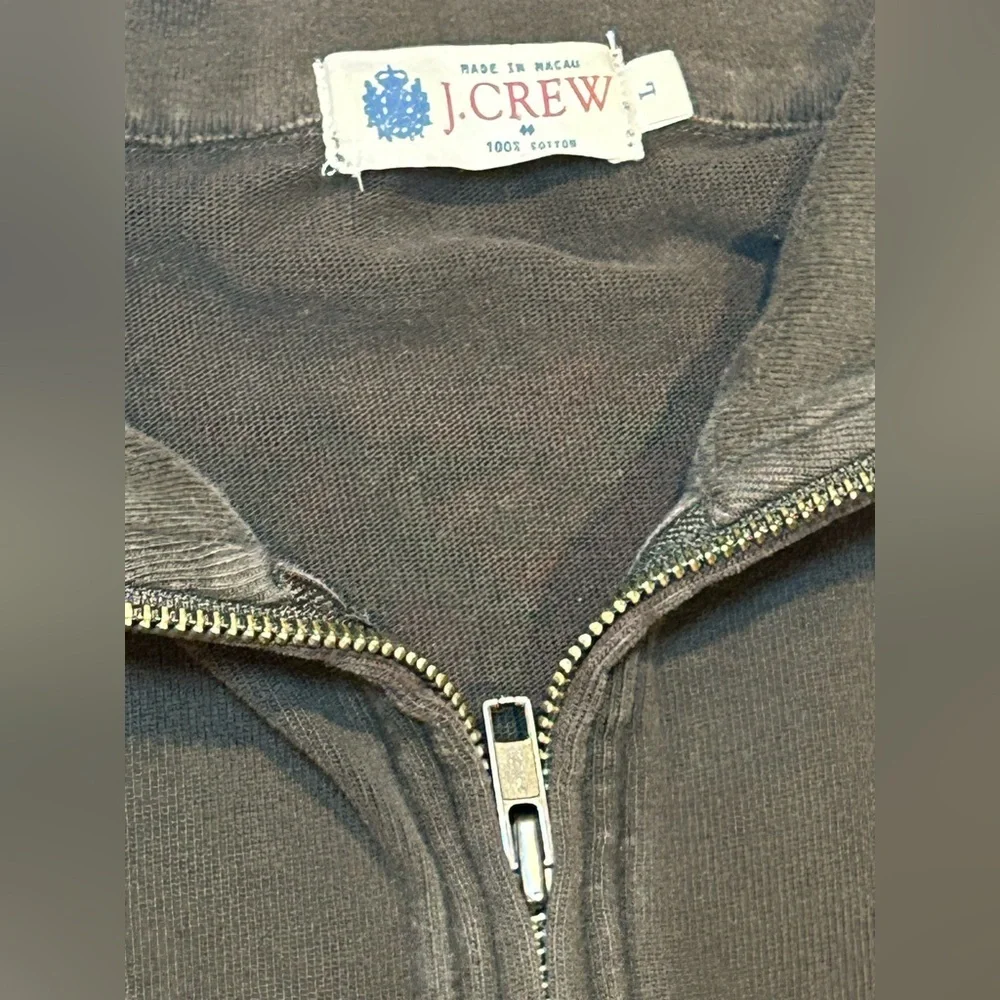 Vintage J.Crew 100% Cotton Brown Quarter Zip Pullover Sweatshirt – Men’s M
